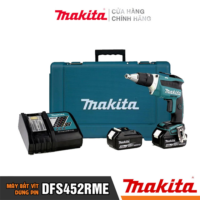 Máy khoan vặn vít dùng pin Makita DFS452RME